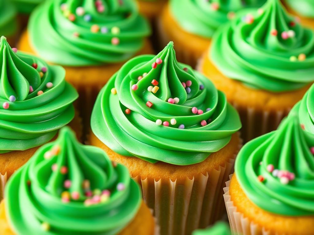 Green matcha buttercream cupcakes