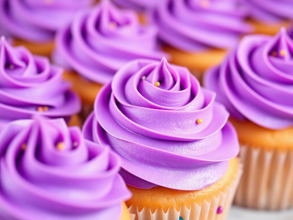 Purple blueberry buttercream cupcakes